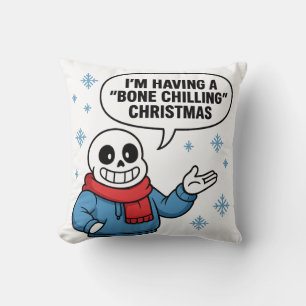 Bone Chilling Christmas Funny Skeleton Holiday Des Cushion