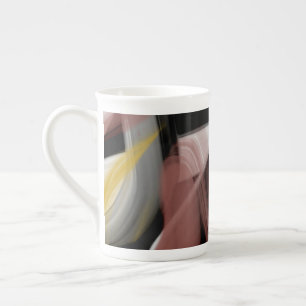 Bone China Mug Abstract Art Black White Powdery