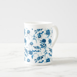 Bone China Mug-Blue Floral   Bone China Mug