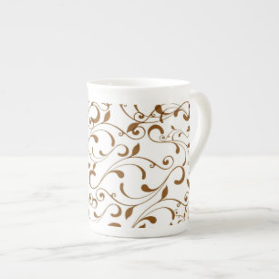 Bone China Mug-Brown Swirls Mug