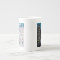 Bone China Mug Manchester UK Night Day Skyline