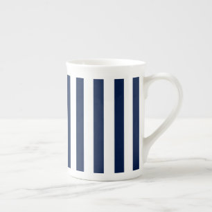 Bone China Mug-Navy & White Stripes Bone China Mug