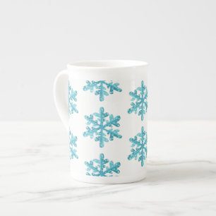 Bone China Mug-Snowflakes Mug