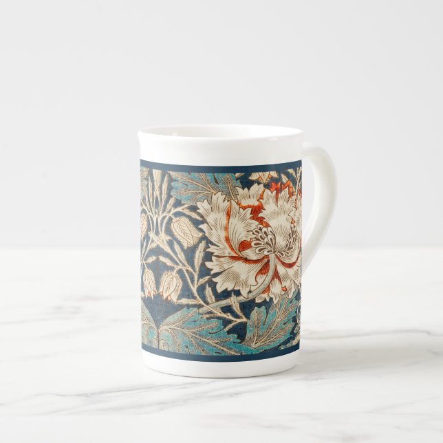 BONE CHINA MUG : WILLIAM MORRIS : HONEYSUCKLE (Front Right)