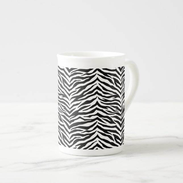 Bone China Mug-Zebra Print Bone China Mug (Front Right)