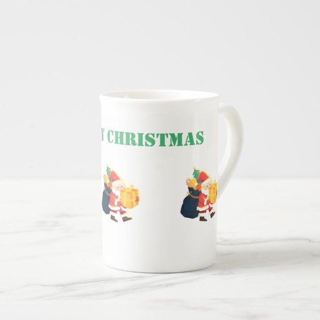 Bone China Speciality Merry Christmas Wish Printed Bone China Mug (Front Right)