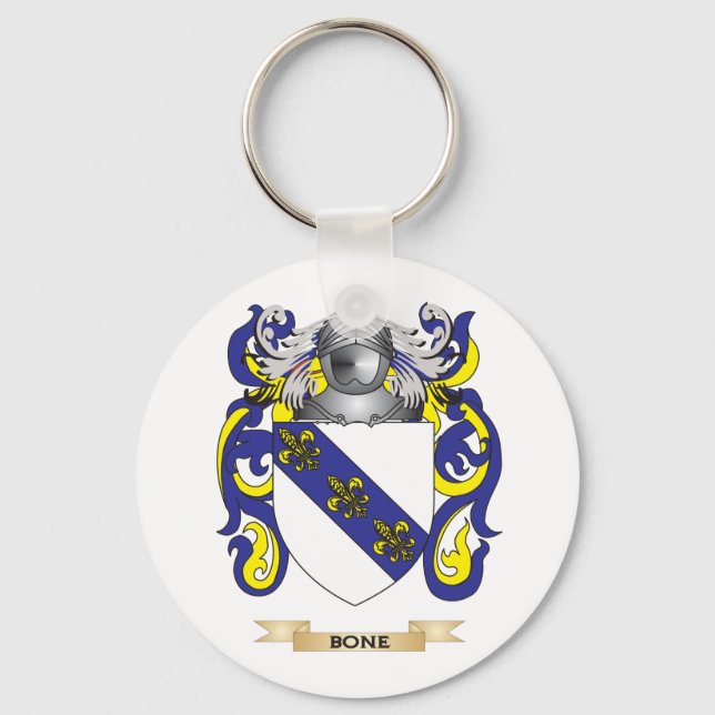 Bone Coat of Arms (Family Crest) Key Ring (Front)