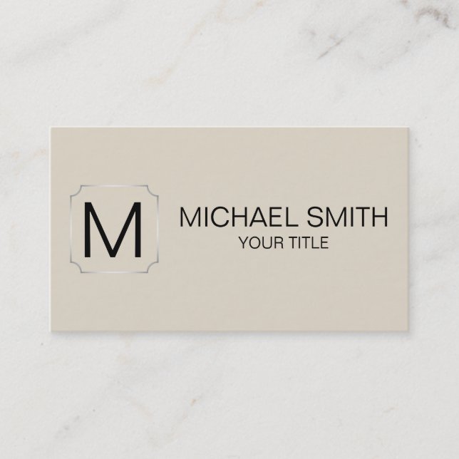 Bone colour background business card (Front)