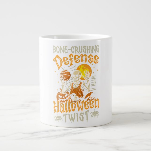 Bone Crushing Defense Sports Halloween Large Coffee Mug (Front)