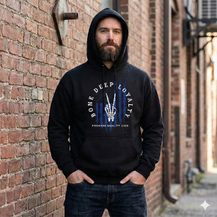 Bone Deep Loyalty Skeleton Hand USA Flag Hoodie