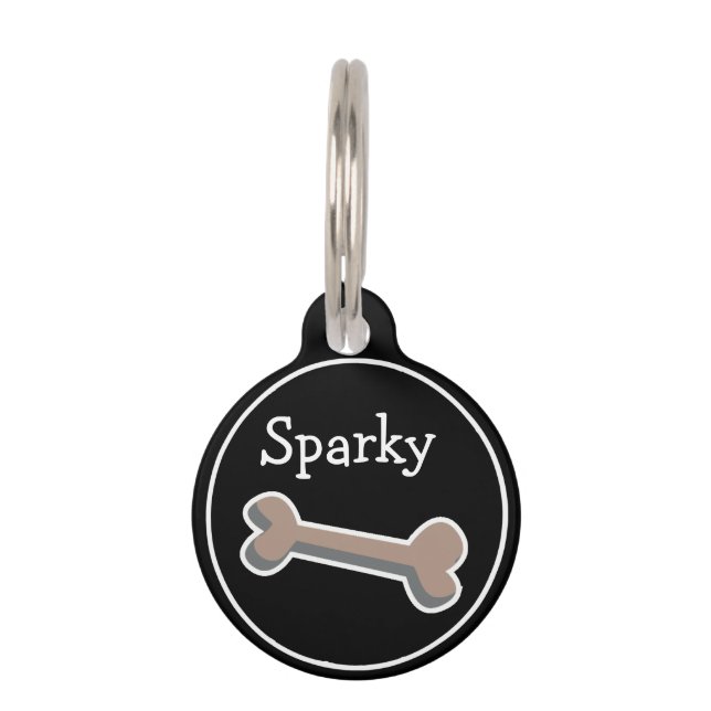 Bone Design Dog Pet Tag (Front)