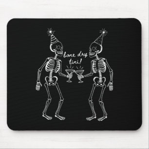 Bone Dry Tini Skeleton Drinking Martini Tail Hallo Mouse Mat