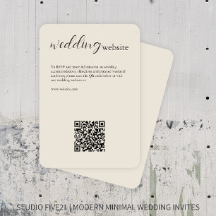 Bone • Elegant Modern Wedding Enclosure Card