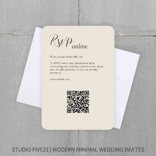 Bone • Elegant Modern Wedding RSVP Card