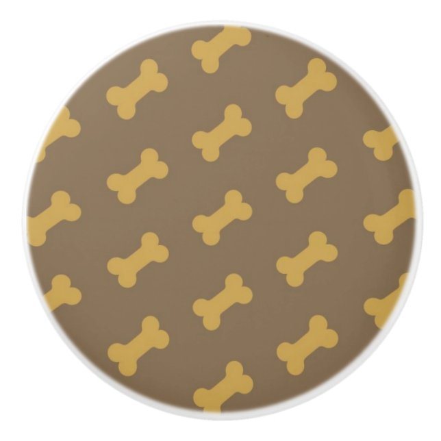 bone for dog texture ceramic knob (Front)