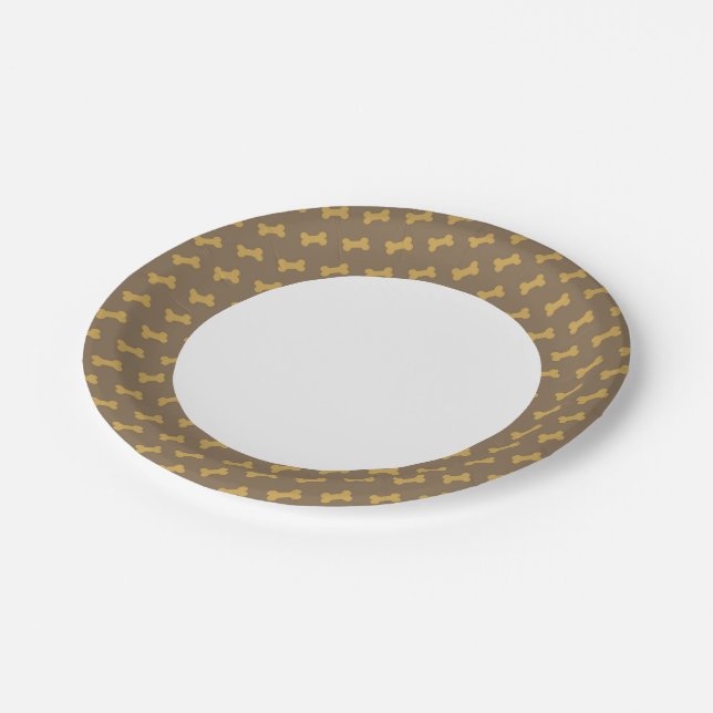 bone for dog texture paper plate (Angled)
