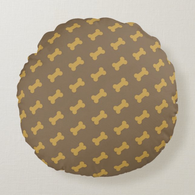 bone for dog texture round cushion (Front)