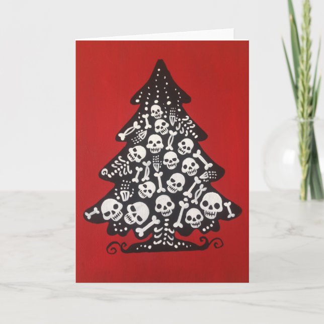 Bone Full Spooky Holiday Card (Front)