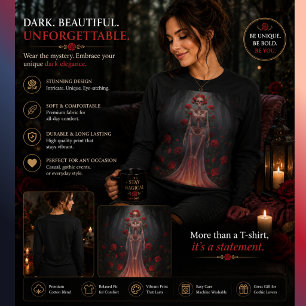 Bone girl wearing a wedding dress in a forest T-Shirt