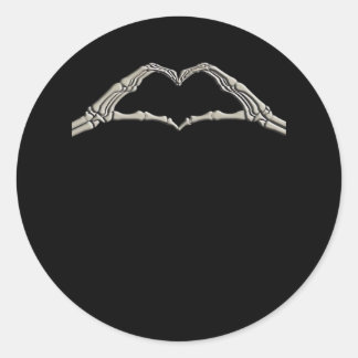 Bone Hands Heart Active Modern Aesthetic Classic Round Sticker