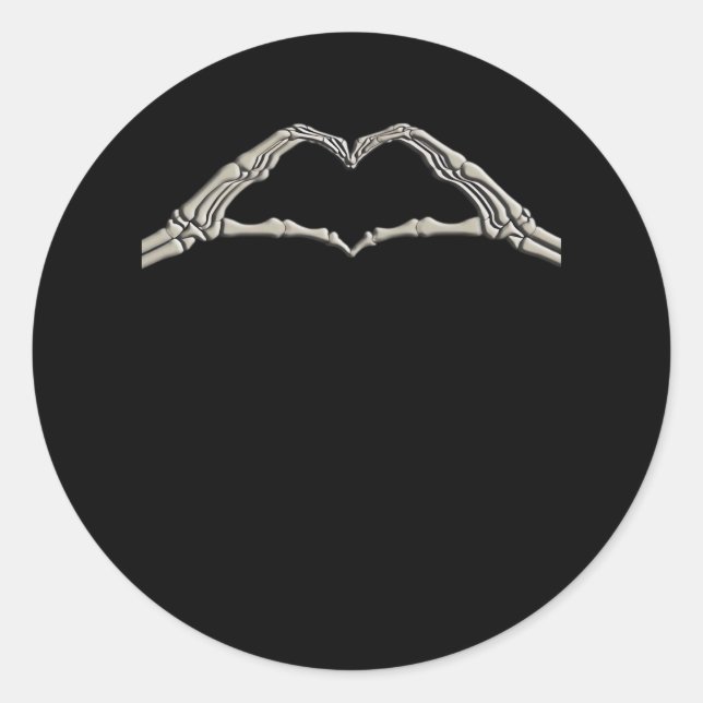 Bone Hands Heart Active Modern Aesthetic Classic Round Sticker (Front)