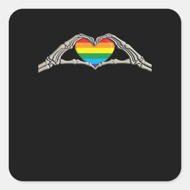 Bone Hands Heart Active Square Sticker (Front)