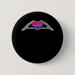 Bone Hands Heart Bisexual Goth 6 Cm Round Badge