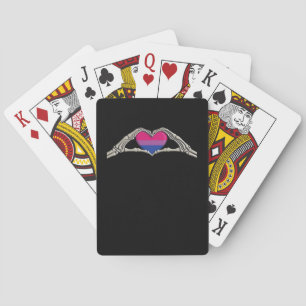 Bone Hands Heart Bisexual Goth Minimal Design Playing Cards