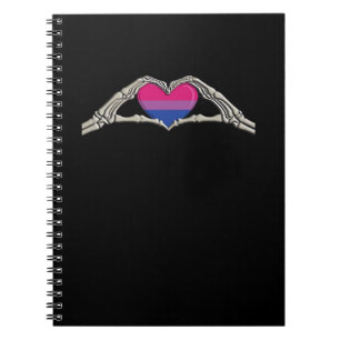Bone Hands Heart Bisexual Goth Notebook