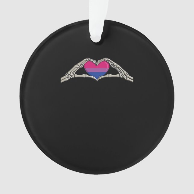 Bone Hands Heart Bisexual Goth Ornament (Front)