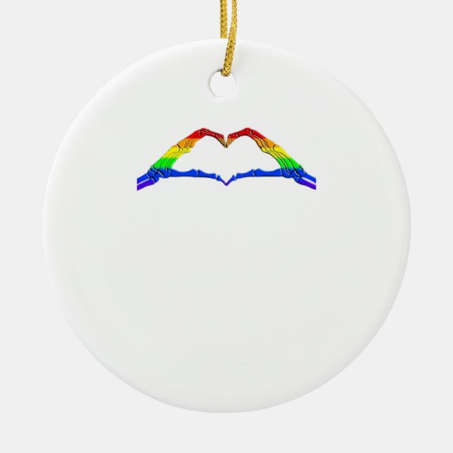 Bone Hands Heart Classic Ceramic Tree Decoration (Front)