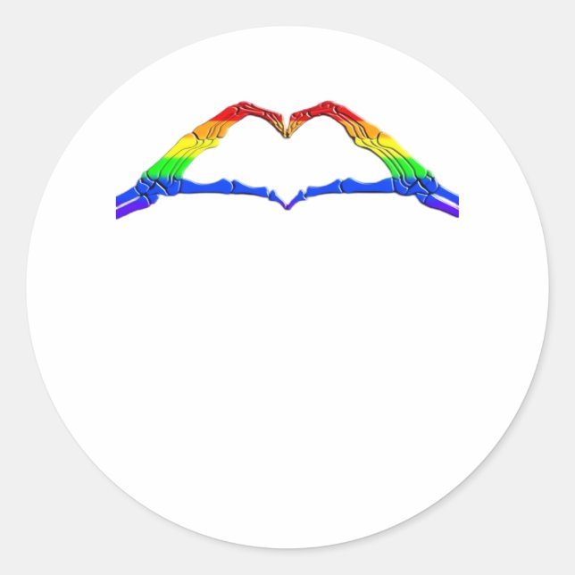 Bone Hands Heart Classic Classic Round Sticker (Front)