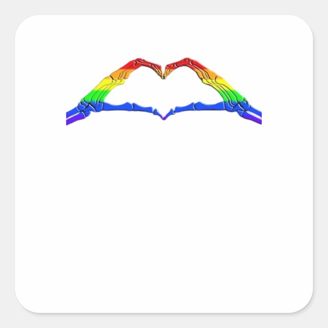Bone Hands Heart Classic Square Sticker (Front)