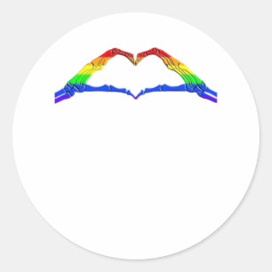 Bone Hands Heart Classic Style Classic Round Sticker