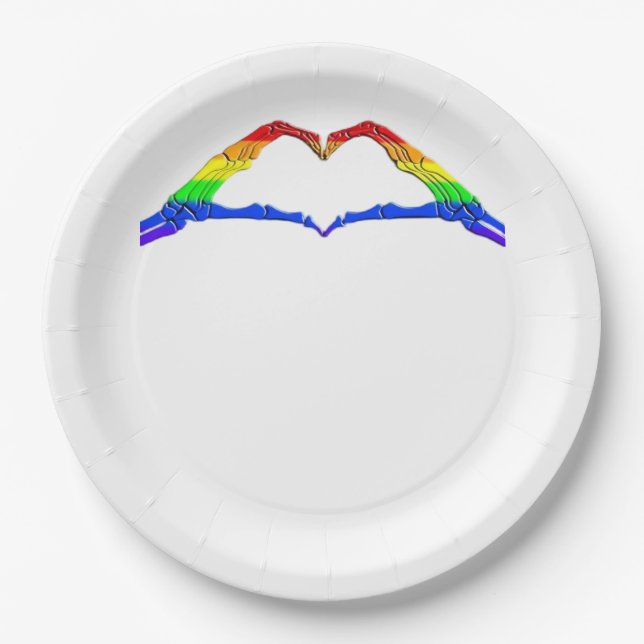 Bone Hands Heart Classic Style Paper Plate (Front)