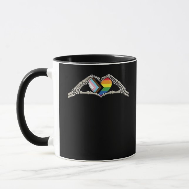 Bone Hands Heart Pride Progress Mug (Left)