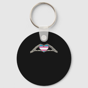 Bone Hands Heart Transgender Goth Key Ring