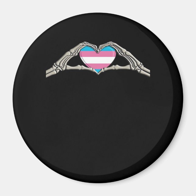 Bone Hands Heart Transgender Goth Magnet (Front)
