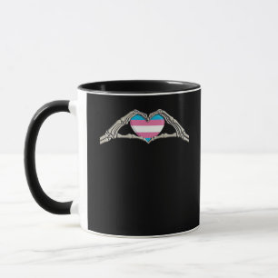 Bone Hands Heart Transgender Goth Mug