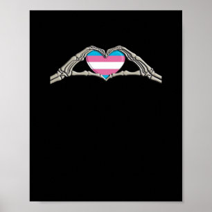 Bone Hands Heart Transgender Goth Poster