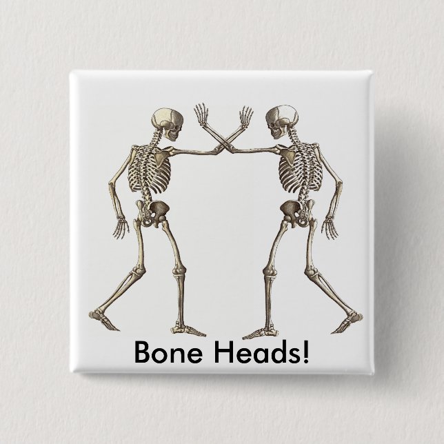 Bone Heads Skeletons 15 Cm Square Badge (Front)