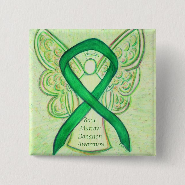 Bone Marrow Donation Awareness Angel Ribbon Pin (Front)