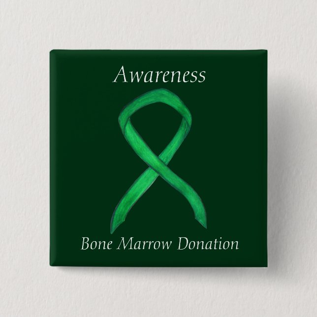 Bone Marrow Donation Awareness  Ribbon Custom Pin (Front)