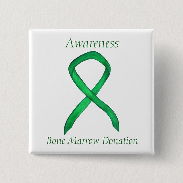Bone Marrow Donation Awareness  Ribbon Custom Pin (Front)