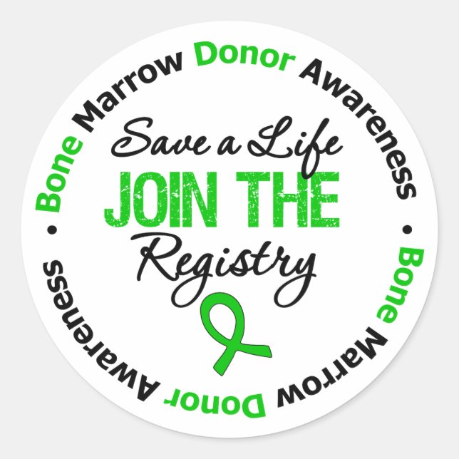 Bone Marrow Donor - Save a Life Classic Round Sticker (Front)