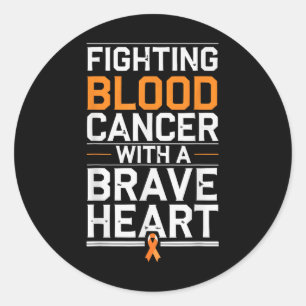 Bone Marrow Orange Ribbon Acute Myeloid Leukaemia Classic Round Sticker