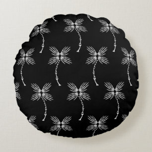 Bone Palm Trees Round Cushion