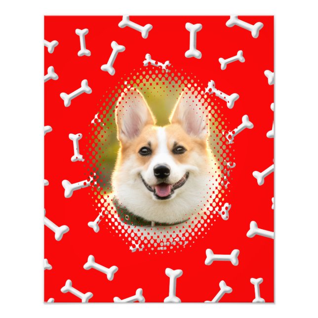 Bone Pattern Dog Frame Print (Front)
