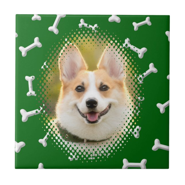 Bone Pattern Dog Frame Print Tile (Front)
