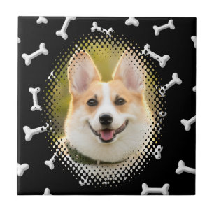 Bone Pattern Dog Frame Print Tile